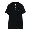 Maison Kitsuné Baby Fox-patch Polo Top In Black