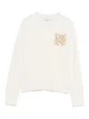Maison Kitsuné Fox Head Intarsia Merino Jumper Clothing In White