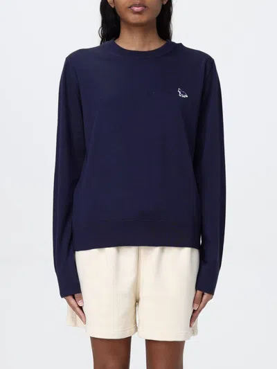 MAISON KITSUNÉ SWEATER MAISON KITSUNÉ WOMAN COLOR BLUE,G55409009
