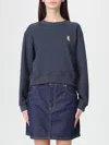 Maison Kitsuné Cropped Crewneck Sweatshirt With Chest Patch In Multi