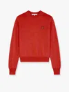 Maison Kitsuné Crew-neck Sweater Fox Patch In Red