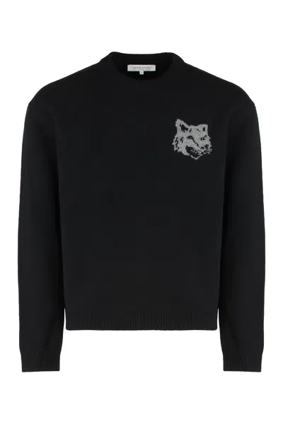 MAISON KITSUNÉ SWEATER WITH ROUND NECK IN WOOL