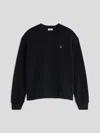 Maison Kitsuné Fox Patch Jersey With Classic Crew Neckline In Black