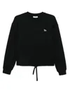 Maison Kitsuné Baby Fox Patch Drawstring Comfort Sweatshirt In Black