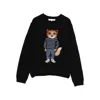 Maison Kitsuné Fox-motif Wool Sweater In Black