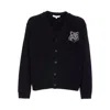 Maison Kitsuné Black Fox Head Cardigan With Buttons Closure In Black