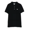 Maison Kitsuné Baby Fox-patch Polo Top In Black