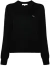 Maison Kitsuné Fox Head Patch Knitted Jumper In Black