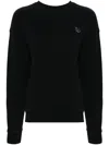 Maison Kitsuné Fox Head Patch Knitted Jumper In Black