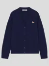 Maison Kitsuné Baby Fox-patch Cardigan In Blue