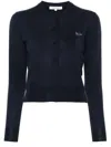 Maison Kitsuné Woman Cardigan Midnight Blue Size S Wool In Deep Navy