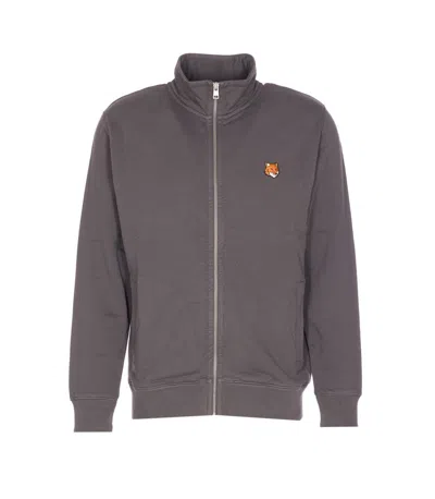 Maison Kitsuné Fox Head High Neck Long Sleeve Sweatshirt In Purple