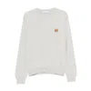 Maison Kitsuné Gray Bold Fox Head Patch Regular Sweater In White