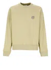 Maison Kitsuné Bold Fox Head Patch Crewneck Sweatshirt In Green