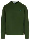 MAISON KITSUNÉ MAISON KITSUNÉ GREEN WOOL SWEATER