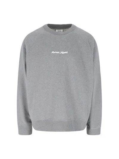 Maison Kitsuné Logo Crewneck Sweatshirt In Grey