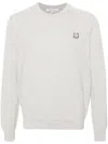 Maison Kitsuné Ribbed Crew Neck Sweater With Long Sleeves In Grey