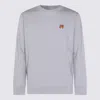 Maison Kitsuné Grey Crew Neck Sweater With Fox Patch On The Front In Wool Man In Multi