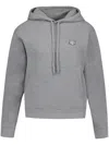 Maison Kitsuné Fox Head Hoodie In Medium Grey Melange