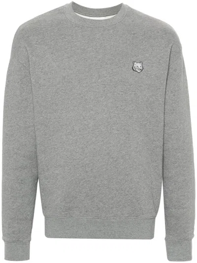 Maison Kitsuné Grey Bold Fox Sweatshirt In Mediumgreymelange