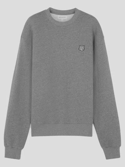 Maison Kitsuné Fox Head Patch Sweatshirt In Grey