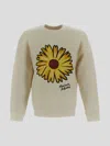 Maison Kitsuné Maison Kitsune Flower Sweatshirt Beige In Paper