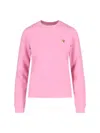 Maison Kitsuné Fox Head Crew Neck Sweatshirt In Pink