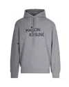 Maison Kitsuné Oversized Grey Cotton Hoodie With Adjustable Hood In Multi