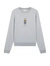 Maison Kitsuné Cotton Sweatshirt With Dressed Fox Print In Grey