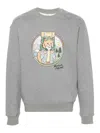Maison Kitsuné 'rambling Fox Print Sweat In Grey