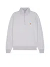 Maison Kitsuné Gray Fox Head Patch Half Zip Sweatshirt In Grey