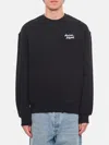 Maison Kitsuné Crewneck Sweatshirt With Logo Lettering In Black