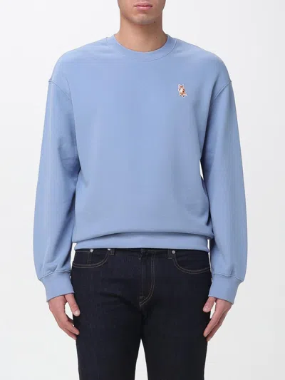 Maison Kitsuné Standing Fox Cotton Sweatshirt In Blue