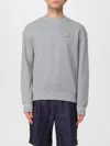 Maison Kitsuné Ribbed Crew Neck Sweater With Long Sleeves In Gray