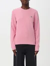 Maison Kitsuné Fox Head Patch Crewneck Sweatshirt In Pink