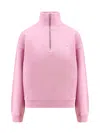 Maison Kitsuné Fox-appliqué Half-zip Sweatshirt In Pink