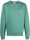 Maison Kitsuné Man Sweatshirt Emerald Green Size L Cotton In Green
