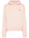 Maison Kitsuné Relaxed Fit Light Pink Hoodie With Iconic Embroidered Logo