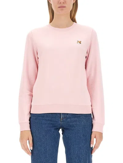 Maison Kitsuné Chillax Fox Patch Sweatshirt In Pink