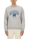 Maison Kitsuné Maison Kitsune Crew Neck Sweatshirt With Campus Fox Print In Grey
