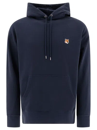 Maison Kitsuné Maison Kitsune Fox Head Hoodie Blue
