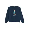 Maison Kitsuné Graphic Print Crew Neck Cotton Sweatshirt In Blue