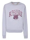 Maison Kitsuné Crewneck Sweatshirt With Logo Print In Grey