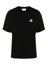 Maison Kitsuné Blue T-shirt With Fox Head Patch In Black