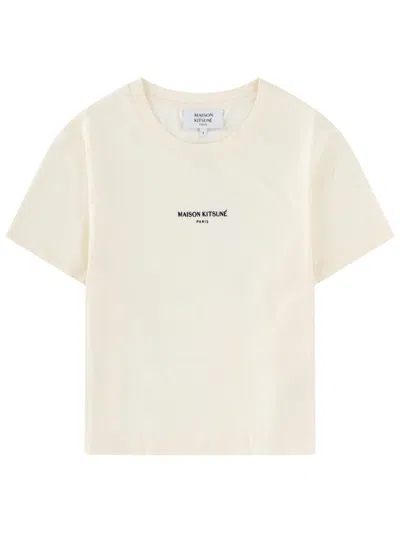 Maison Kitsuné T Shirt Con Logo In Neutral