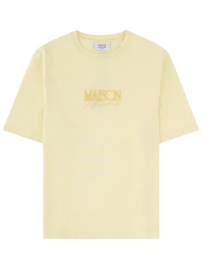 Maison Kitsuné T Shirt Con Logo In Yellow