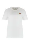 Maison Kitsuné T-shirt Crew Neck In Cotton In White