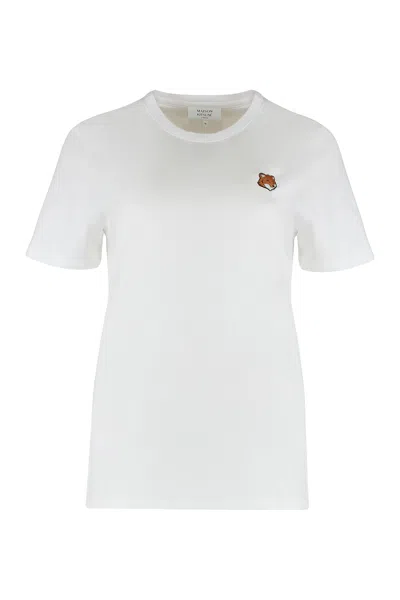 Maison Kitsuné T-shirt Crew Neck In Cotton In White