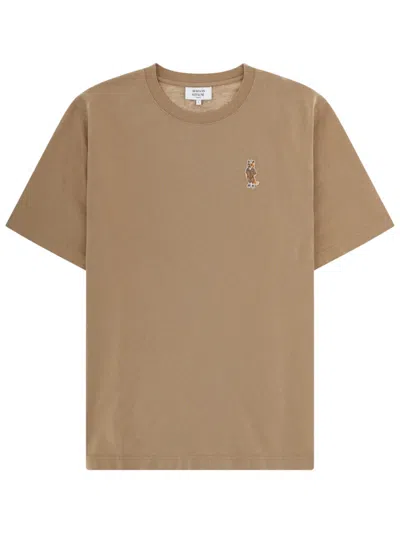 Maison Kitsuné T Shirt "dressed Fox" In Neutral