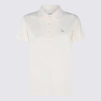 Maison Kitsuné White Baby Fox Cotton Polo Shirt In Grey